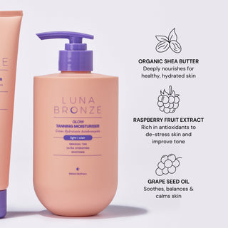 Glow Gradual Tanning Moisturiser, 500ml Tanning Luna Bronze